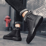 Men Warm Boots New Comfy Fur Male Ankle Shoes Outdoor Lace-Up Casual Motorcycle Botas Fashion Winter Snow Boots Men Calzado