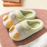 Kawaii Duck Women Home Slippers Winter Soft Indoor Slippers Casual Warm Zapatillas Mujer 2021 Patchwork Plush Woman Shoes