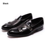 Wexleyjesus Autumn Fashion Patent Leather Mens Loafers Wedding Party Dress Shoes Black Green Monk Strap Casual Business Men Slip On Shoes