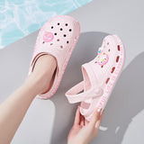 Summer Garden Shoes Women Beach Slip on Loafer Sandals Woman Comfortable Cartoon Cute Rubber Clogs Slid Slippers Sandalias Mujer