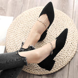 New Women Shoes Single Shoes Fashion Pearl Chain Asakuchi Banquet Low-heeled Elegant Comfortable Pointed Women Shoes