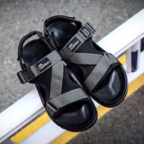 Wexleyjesus Men Sandals Summer Shoes New Gladiator Men's Sandals Fashion Man Flip Flops Gray Black Flat Shoes sandalias Male Big Size 36-46