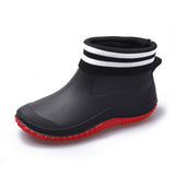 Women's Rubber Non-Slip Rain Boots，Women's Waterproof Plus Fleece Ankle Boots Fishing Kitchen Garden Short Boots Rain Boots