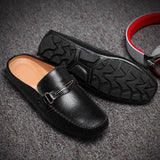 Wexleyjesus Men's Shoes Casual Leather Lofer Shoes Light Breathable Half Shoes For Men Classic Male Slip on Flats Soft Loafers Man BIg Size