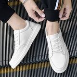 Wexleyjesus Classic White Shoes Men Genuine Leather Casual Men's Shoes Lace Up Breathable Walking Shoes For Man Luxury brand Male Sneakers