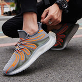 Summer Flying Woven Breathable Soft Bottom Luminous Trend Line Coconut Shoes Casual Sports Men's Shoes