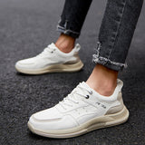 Wexleyjesus Leather Men Casual Shoes Luxury Brand Mens Fashion Sneakers Korean Thick-Soled Men's Shoes White Sneakers