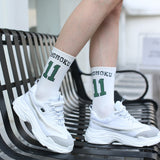 Trends high quality fashion socks Man Women's sports Cotton basketball pattern happy  sales digital Pair socks