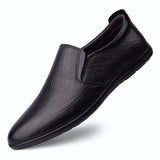 Wexleyjesus Luxury Genuine Leather Men's Shoes Slip On Formal Wedding Men's Dress Shoes Rubber Soft Flat Bottom Men's Casual Leather Shoes
