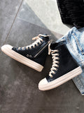 Wexleyjesus  Increased  High-top Canvas Sneakers  Shoes Female Men's Thick-soled Sports Hip-hop Gaobang Torre  Tide Shoes