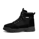 Winter Men Casual Shoes Plus Velvet Warm Men's Snow Boots Ankle Men Boot Outdoor Fashion Men Cotton Shoes 39-44 Black Men Boots