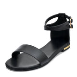 Wexleyjesus Plus Size 34-46 New Genuine Leather Sandals Women Shoes Fashion Flat Sandals Cow Leather Summer buckle Ladies Shoes