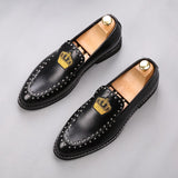 2023 New Men's Designer Britain crown embroidery gentleman flats Casual Shoes wedding dress prom shoes Sapato Social Masculino