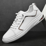 Wexleyjesus Simple White Sneakers Casual Leather Shoes Leather Men Sneakers White Male Leather Shoes Anti Slippery Flats Shoes