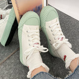 New Women's Canvas Shoes Candy Color Fashion Sneakers Spring Autumn Casual Shoes for Women Vulcanize Shoes Lace Up Classic Flats