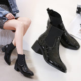 New Style for Autumn and Winter Boots Alligator Boots Chelsea Boots Chunky-Heel Boots