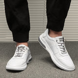 2023 New Genuine Leather Shoes Men Sneakers Men Fashion White Shoes Cow Leather Sneakers Brand Male Footwear A1995