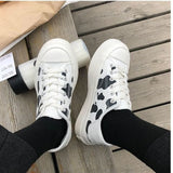 Wexleyjesus   Kawaii Shoes Women Sneakers White Platform Sports Flats Tennis Girly Cute Causal Loli Female Trainer Print 2022