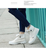 2023 New Classic Design High-top Shoes Paladin Canvas Shoes Cuffed Thick-soled Martin Boots Women