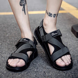 Wexleyjesus Men Sandals Summer Shoes New Gladiator Men's Sandals Fashion Man Flip Flops Gray Black Flat Shoes sandalias Male Big Size 36-46