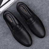 Wexleyjesus Italian Luxury Men's Slippers Genuine Leather Loafers Men Moccasins Casual Non-slip Man Shoes Summer Fashion Half Shoes For Men