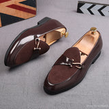 2023 Luxury Designer New Men's Suede Metal Business Shoes Male Wedding Dress Prom Homecoming Oxford Shoes Size 38-44