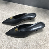 Simple Women's Shoes 2022 New Spring/Summer Toe Cap Slippers Stiletto Mid-Heel Flip-Flops  women slippers