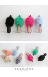 real rabbit fur women slippers pointed toe slides shoes with long fur mules woman luxury pantoufle femme real furry footwear 616