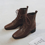 Soft Leather Shoes Women Boots 2021 Autumn Early Winter Shoes Non-slip Fashion Ladies Ankle Boots Black Brown A3775