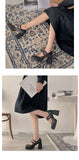 Wexleyjesus Black Punk Chunky Designer Platform Mary Janes Heels Shoes Women Patent Leather Square Toe Buckle Goth High Heels Women Pumps