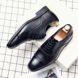 Cap-toe Classic Men Dress Shoes Wing-tip Derby PU Leather Big Size 38-46 3.5CM Heel Elegant Suit Business Formal Oxfords Zapatos