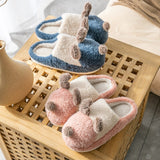 Pink Couple Winter Dog Slippers Cute Fur Women Home Shoes Casual Flat Warm Plush Comfort Women Indoor Slippers лоферы женские