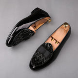 Fashion designer wedding Shoes for Men black bow with rhinestone flat shoes  Man Party dress Formal prom business shoes