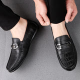 Men Loafers Real Leather Shoes Fashion Men Boat Shoes Brand Men Casual Leather Shoes Male Flat Shoes  New Big Size 45 C4