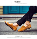 Wexleyjesus Genuine Cow Leather Mens Loafers Fashion Handmade Driving   Moccasins Men Soft Leather Slip On Mens Boat Shoes Plus Size 38~48