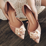 Woman Pumps High Heels Women Jelly Shoes Flower Designer 2022 Summer New Brown Indoor Pointed Set Foot Office Women Shoes