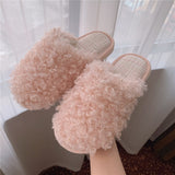 New couple fashion adult sandals non-slip thick-soled indoor and outdoor slippers lace warm home sleeping shoes women's home