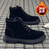 Waterproof Winter Men Non Slip Ankle Boots Flock High-Top Martin Boots Outdoor Walking Shoe Wear Resistant Casual Shoes Botines