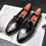 New Men's PU Buckle Fashionable and Comfortable Daily Dress Shoes British Style Light and Comfortable Hot Men's Shoes 8KH253