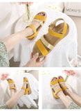 2022 Summer Shoes Women Beach Sandals Thick Sole Ladies Summer Holiday Shoes Women Sandals Black Yellow Plus Size 42 A4250