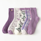 2 Pairs Print Thick Winter Socks Women Outdoor Long Warm Wool Socks Cute Windproof Snowfield Leg Warmers Kawaii Calzini Donna