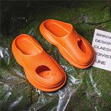 Wexleyjesus New Summer Men's Slippers Soft Bottom House Shoes Unisex Beach Outdoor Slides Mesh Hole Platform Mules Clogs Woman Sandals