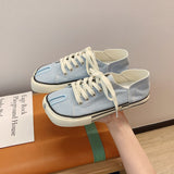 Personalized Fashion Canvas Shoes Women Spring Summer New Two-wear Lace-up Lazy Single Shoes All-match Casual Sports Shoes Women