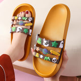 Cute Slippers Female Summer Couple Girlfriends Soft Bottom Home Thick Bottom Men's Home Non-slip Sandals and Slippers