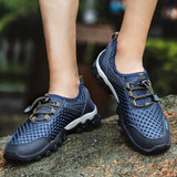 New outdoor sports men's shoes mesh air-conditioned shoes breathable deodorant running men's sports casual shoes in summer