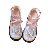 Lolita Shoes Doll Shoes Students Lolita Sweet Lo Shoes Thick Bottom Cute Bowknot Cross Bandage Kawaii Shoes Loli Cosplay Cos