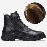 Wexleyjesus Natural Cow Leather Men Winter Boots Handmade Retro Men Boots Genuine Leather Men Winter Shoes