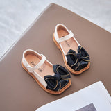 Kids Girls Leather Princess Shoes Sweet Dress Party Shoes Soft Bottom Spring Autumn Leisure Flat Shoe SM166