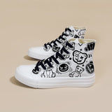 Amy and Michael 2022 Autumn Original Design Cute Graffiti Shoes Fashion Female Girl Students Hand Painted Canvas Shoes High Tops