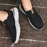 WexleyjesusNew Men's Leather Casual Shoes Slip On Clunky Sneaker For Men Fashion Thick-Soled Dad Shoes Platform Sneakers Big Size 48